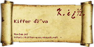 Kiffer Éva névjegykártya