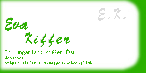 eva kiffer business card